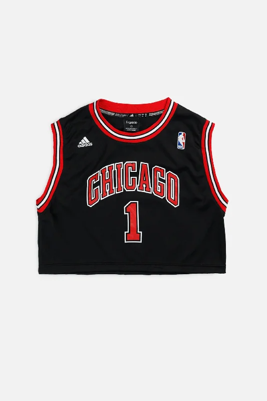 Rework Chicago Bulls NBA Crop Jersey - S