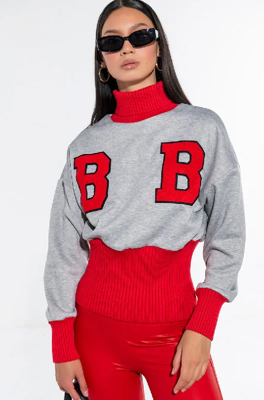 BB SWEATSHIRT with patches HEATHER GREY