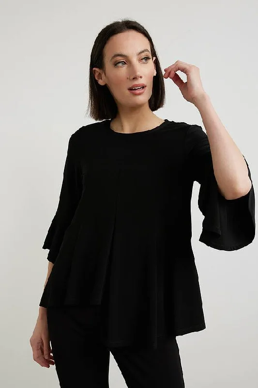 Joseph Ribkoff Pleated Hem & Sleeve Top