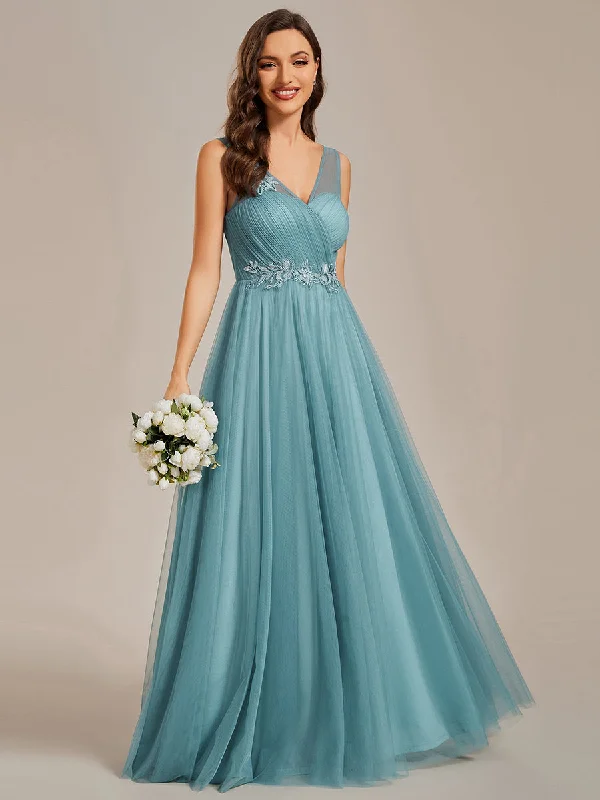 Elegant Appliques Mesh Wholesale Bridesmaid Dresses