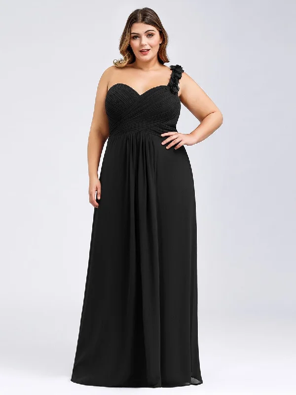 One Shoulder Plus Size Wholesale Chiffon Bridesmaid Dresses