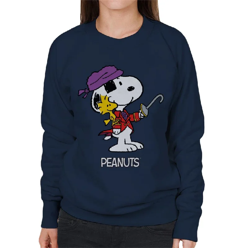 Peanuts Halloween Pirate Snoopy & Woodstock Women's Sweatshirt