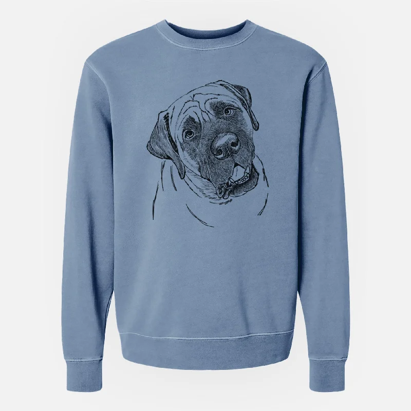 Doodled Jubilee the Mastiff - Unisex Pigment Dyed Crew Sweatshirt