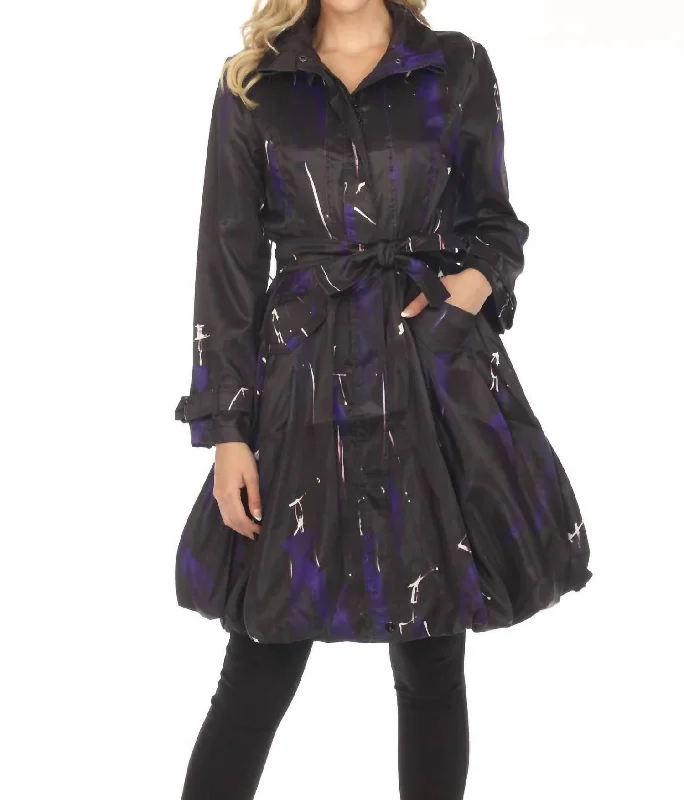 Bubble Trench Coat In Constillation Midnight