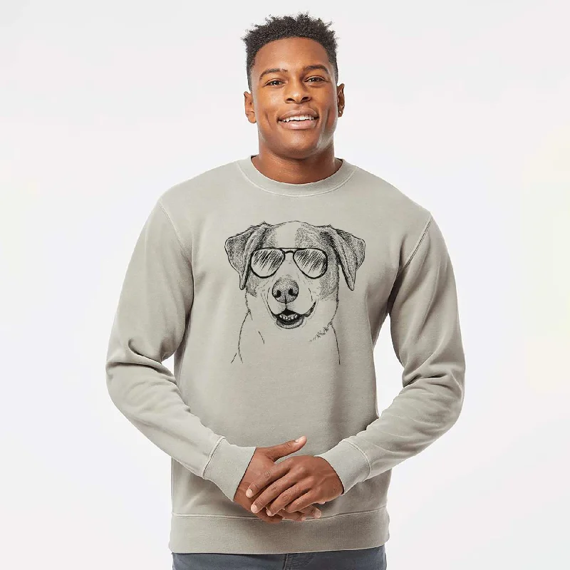 Aviator Piper Pilot the Hound Mix - Unisex Pigment Dyed Crew Sweatshirt