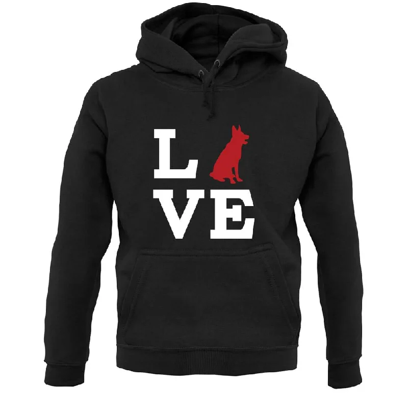 Love German Shepherd Dog Silhouette Unisex Hoodie