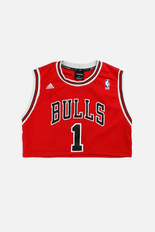 Rework Chicago Bulls NBA Crop Jersey - S