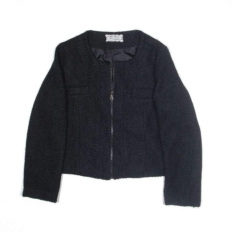 Waffle Knit Jacket Black 90s Womens M