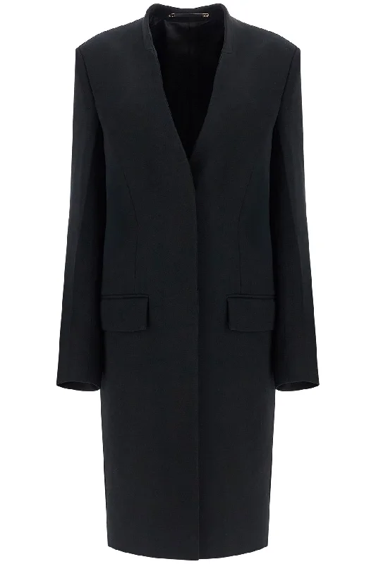 Toteme Women's  High Collar Wide Coat In Viscose And Wool