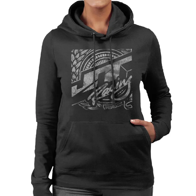 JT Racing 1969 Silver Logo Women's Hooded Sweatshirt