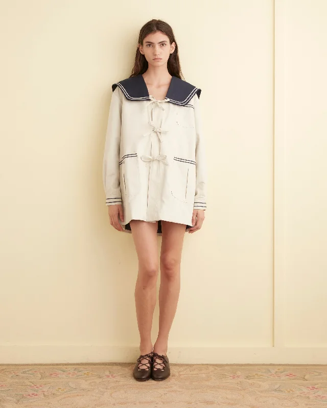 Sailor Coat - Cream/Navy