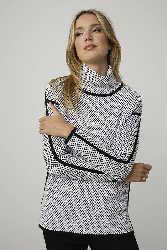 Joseph Ribkoff Jacquard Funnel Neck Top