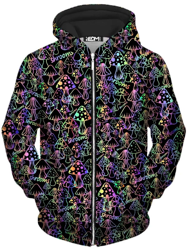 Psychedelic Shrooms Unisex Zip-Up Hoodie