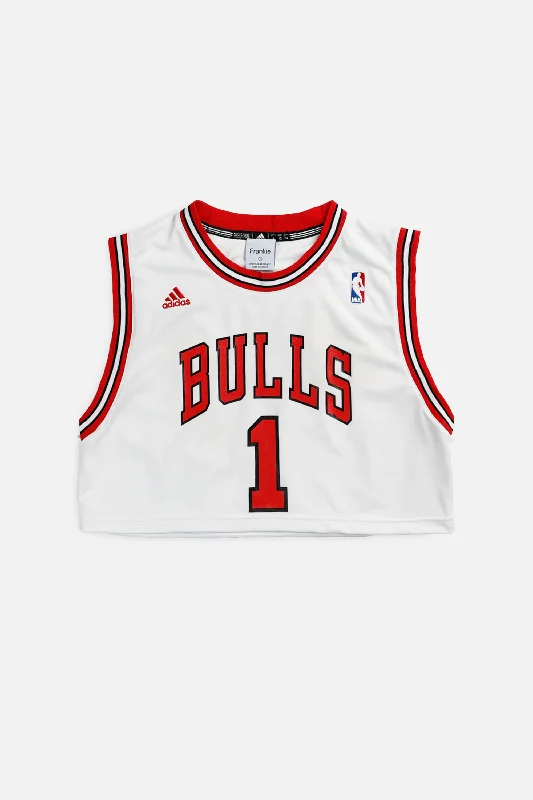 Rework Chicago Bulls NBA Crop Jersey - S