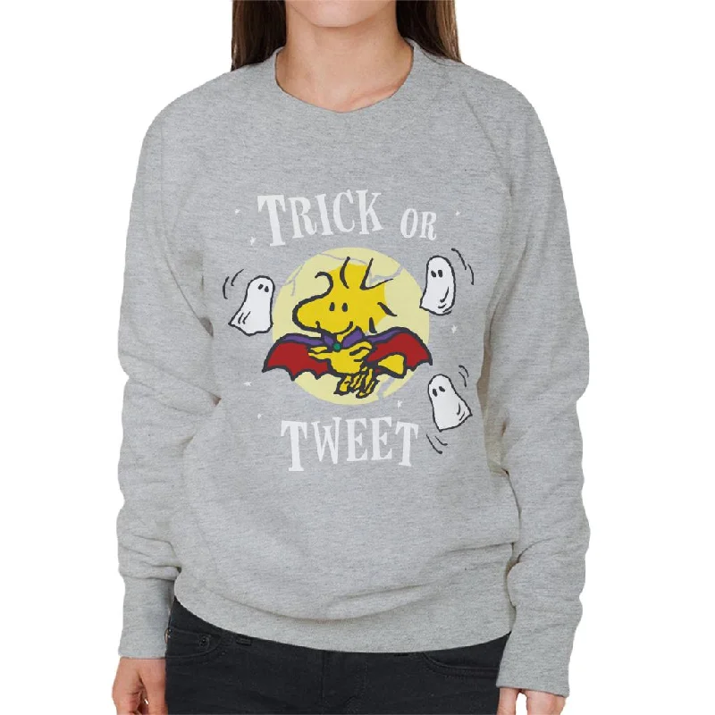 Peanuts Halloween Trick Or Tweet Woodstock Women's Sweatshirt