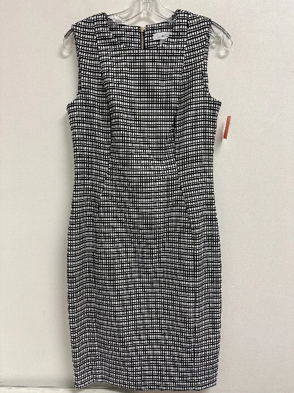 Dress Casual Midi By Calvin Klein In Black & White, Size: M