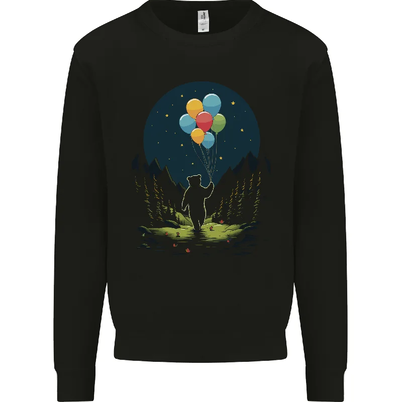 A Teddy Bear Holding Balloons Fantasy Mens Sweatshirt Jumper