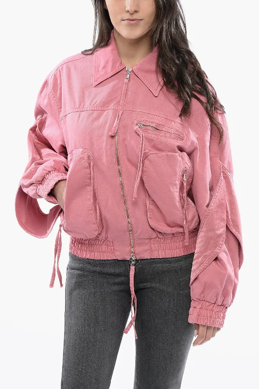 Blumarine Cotton Utility Jacket With Bishop Sleeves