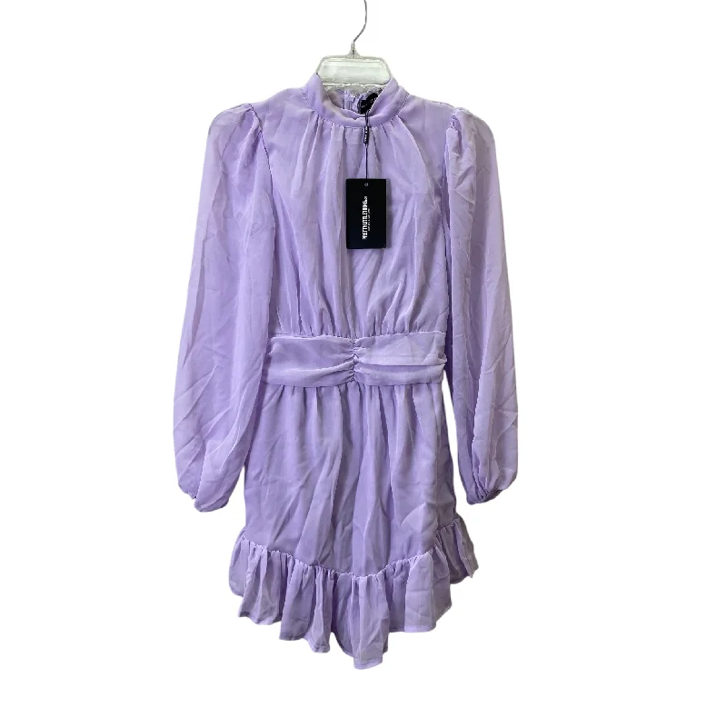 Dress Party Midi By Pretty Little Thing In Purple, Size:Xs