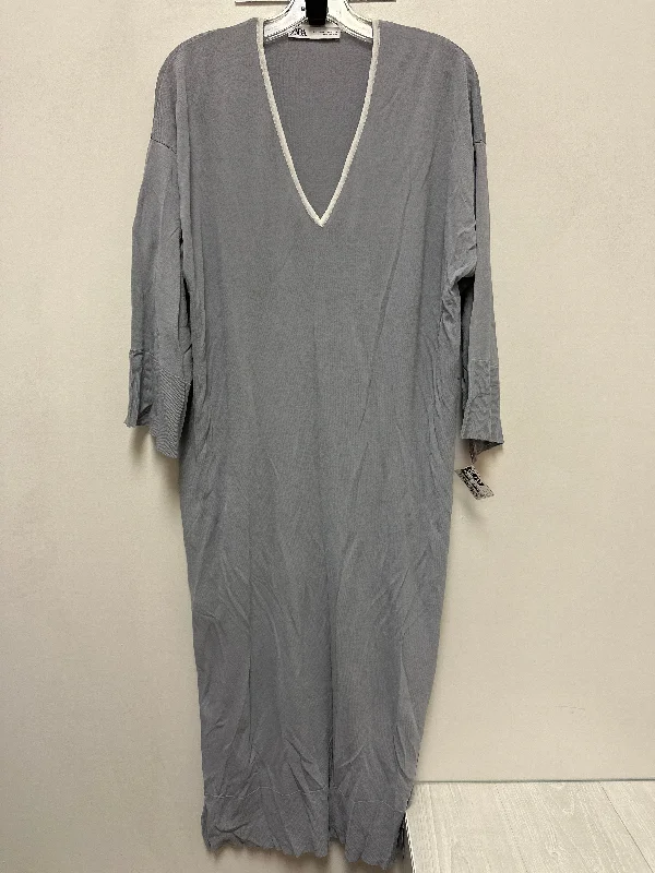 Dress Casual Maxi By Zara In Grey, Size: L