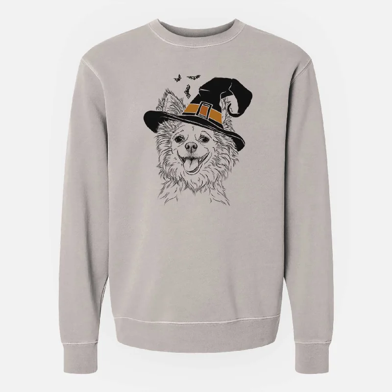 Witch Jasper the Pomchi - Unisex Pigment Dyed Crew Sweatshirt