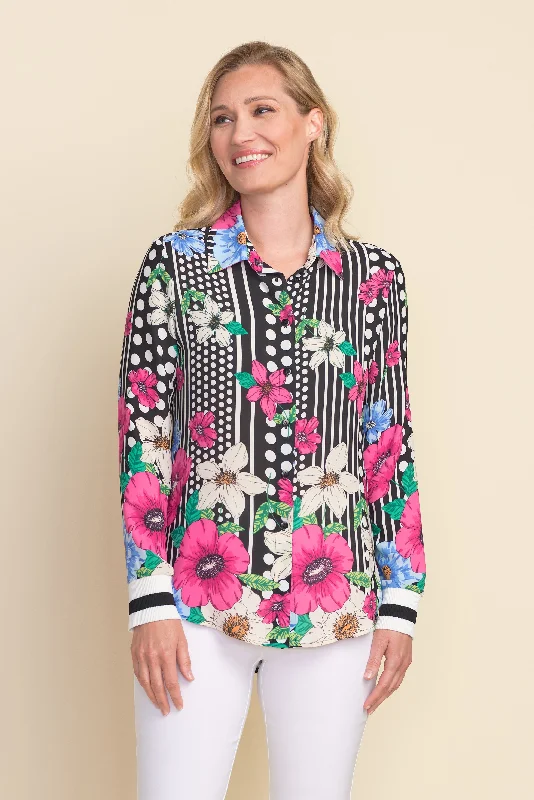 Joseph Ribkoff Romantic Monochrome Print Blouse