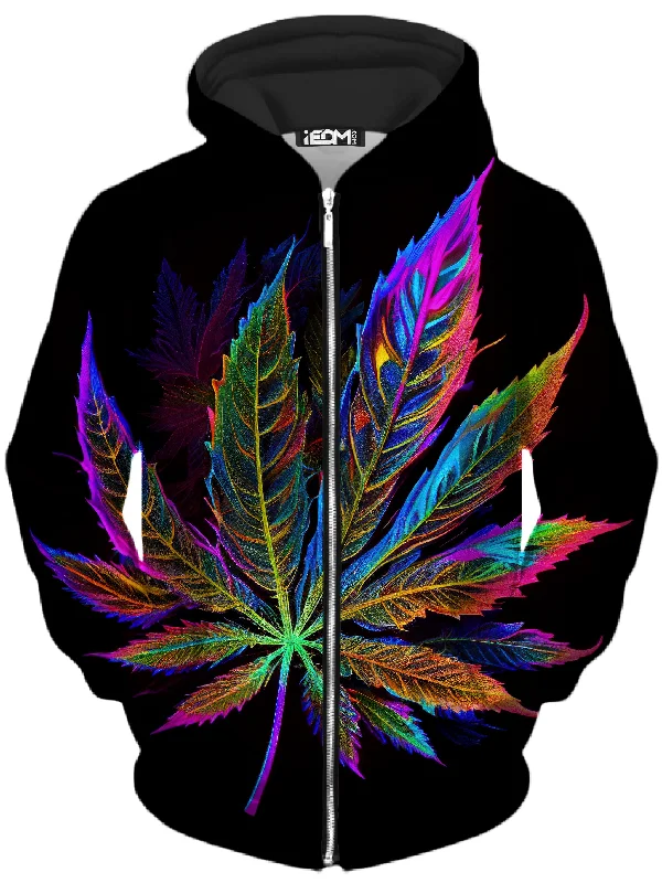 Blacklight Weed Unisex Zip-Up Hoodie