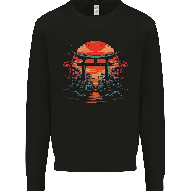 A Sunset Torii Japan Culture Japanese Mens Sweatshirt Jumper