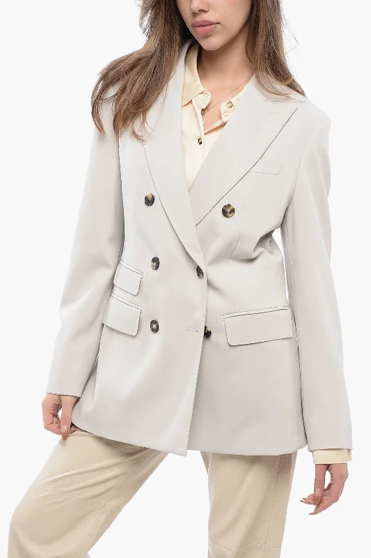 Max Mara Double-Breasted Cadore Blazer With Peak Lapel