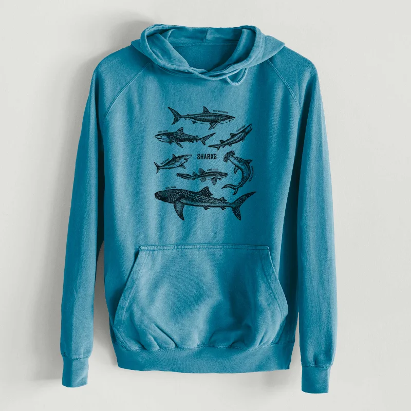 Shark Chart  - Mid-Weight Unisex Vintage 100% Cotton Hoodie