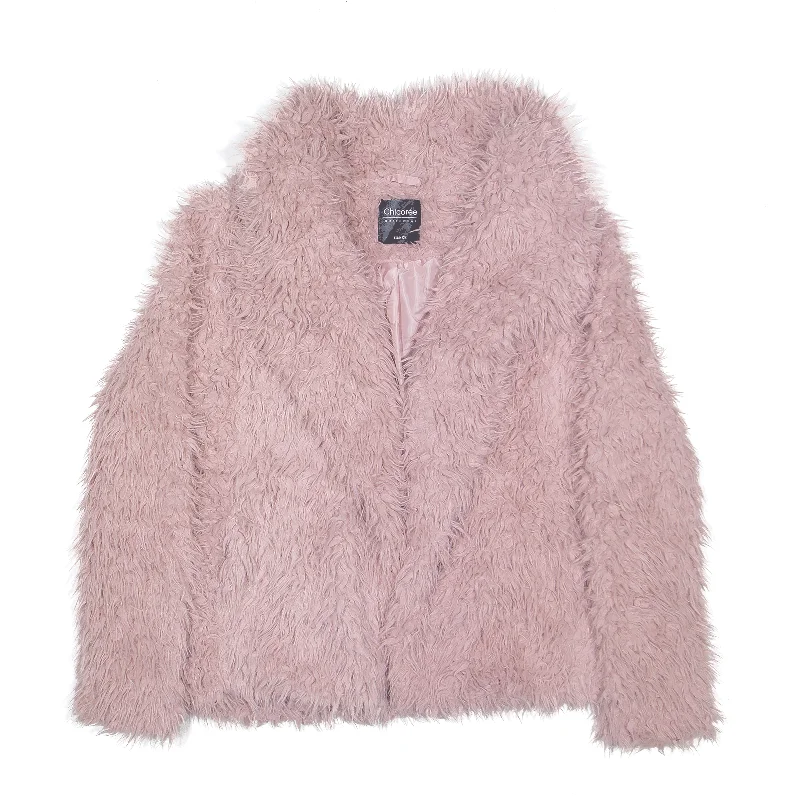 CHICOREE Faux Fur Jacket Pink Womens XS