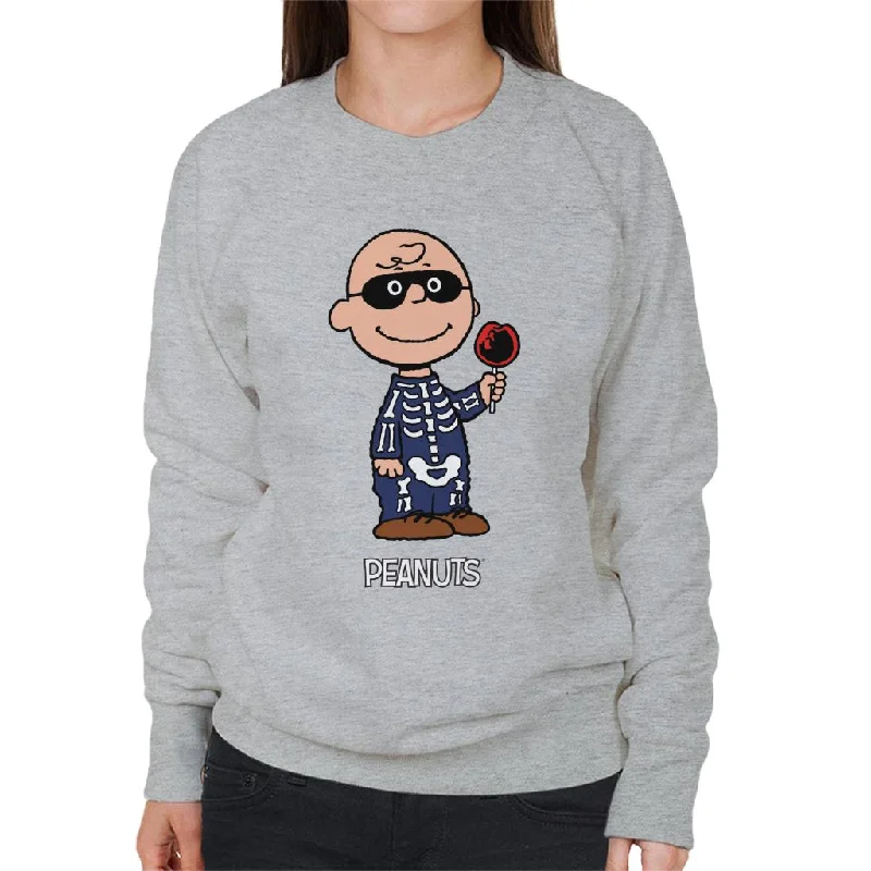 Peanuts Halloween Skeleton Charlie Brown Women's Sweatshirt