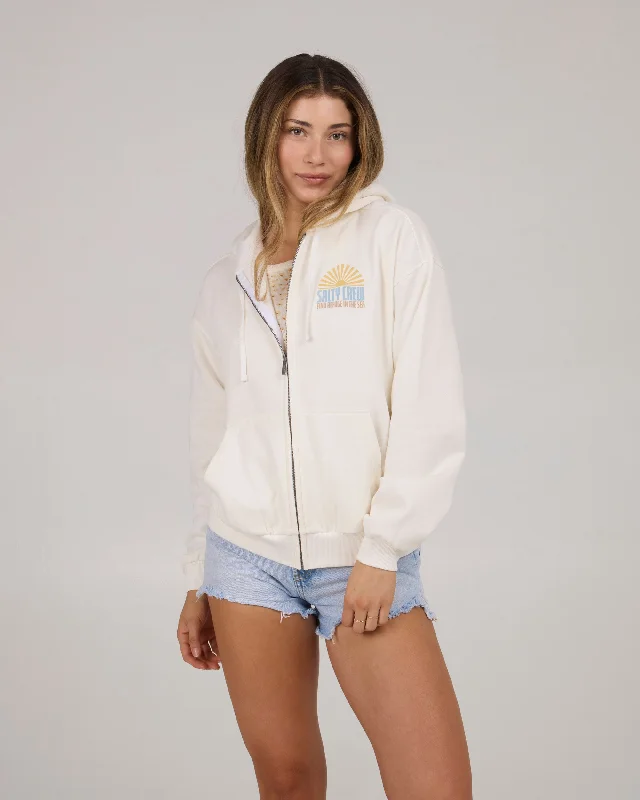 In the Rays Zip Fleece Hoody - Off White