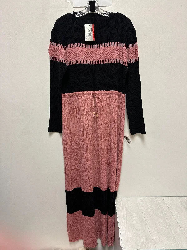 Dress Casual Maxi By Clothes Mentor In Black & Pink, Size: Xl